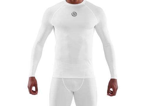 product image for SKINS SERIES-1 MEN'S LONG SLEEVE TOP WHITE
