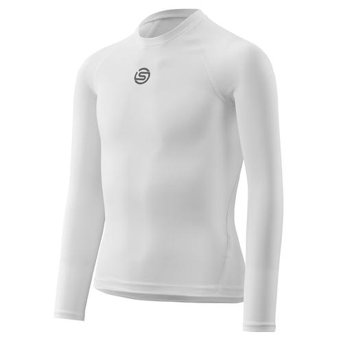image of SKINS SERIES-1 YOUTH LONG SLEEVE TOP WHITE